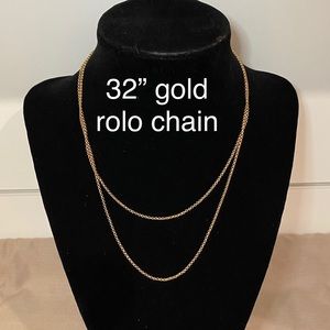 Origami Owl 32” Gold Rolo Chain